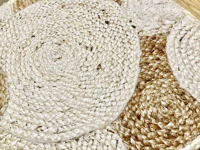 フェルト滑り止め ジュートラグ N（エヌ）シリーズ 天然素材のジュートラグ 玄関マット ウールミックス ナチュラル アイボリー [N en（えん）マット / GR103E]