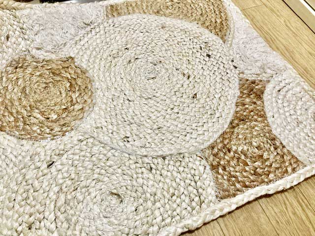 フェルト滑り止め ジュートラグ N（エヌ）シリーズ 天然素材のジュートラグ 玄関マット ウールミックス ナチュラル アイボリー [N en（えん）マット / GR103E]