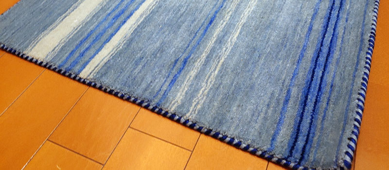 [ハグみじゅうたん®] てざわりいろはシリーズ 上質ウールの天然素材玄関マット [ハグみじゅうたん] しずく / ER6504BLE