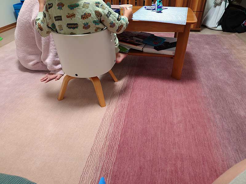 [ハグみじゅうたん@] てざわりハーモニーシリーズ 天然ウールを手仕事で織り上げたカラフル風水ラグ / アムレット (パープル) / ER6302