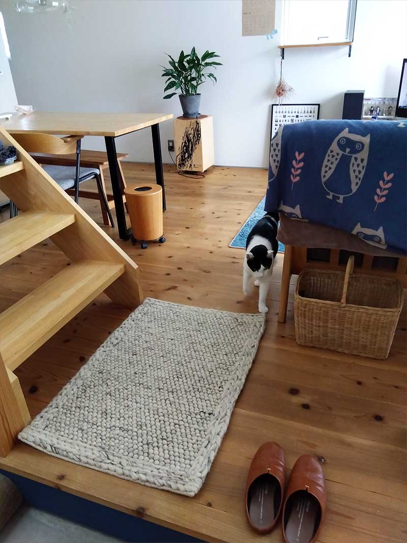 WW MIX flameシリーズ おしゃれに使える天然素材ウールの玄関マット [ホワイトグレー マット] / WW52E