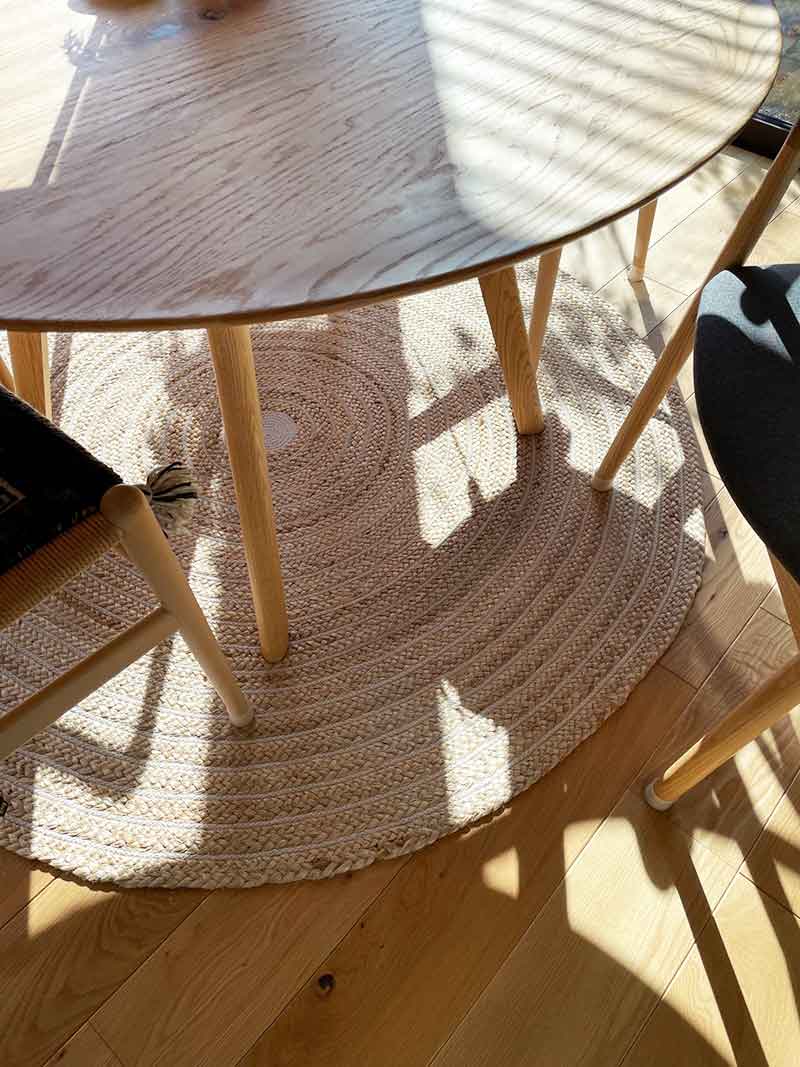 ジュートラグ(麻ラグ) [ライト] シリーズ 手仕事で仕上げた天然素材のジュートコットンマット [サークル]