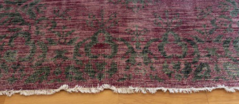 ヴィンテージ風ラグ [リバースDP] ヴィンテージ風ラグ ウール100％のパープルラグ[DP04オールドローズ]