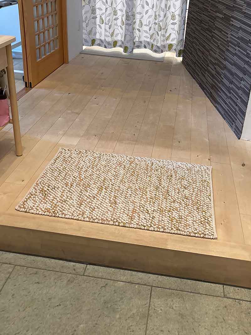 WW MIX ballrugシリーズ 天然素材の玄関マット ホワイト＆ピンク マット / WW48E