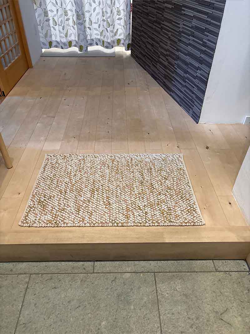 WW MIX ballrugシリーズ 天然素材の玄関マット ホワイト＆ピンク マット / WW48E