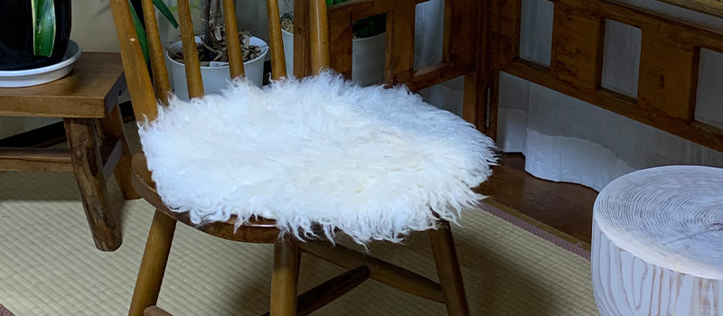 雲のようなウールのシャギーシートクッション [わた雲 ミニ/ W9447WJC]