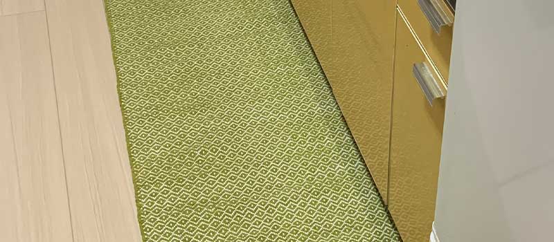 気軽に使えるコットン素材のキッチンマット [コットンラグ]ノルディック オリーブ スリム / CR8GS