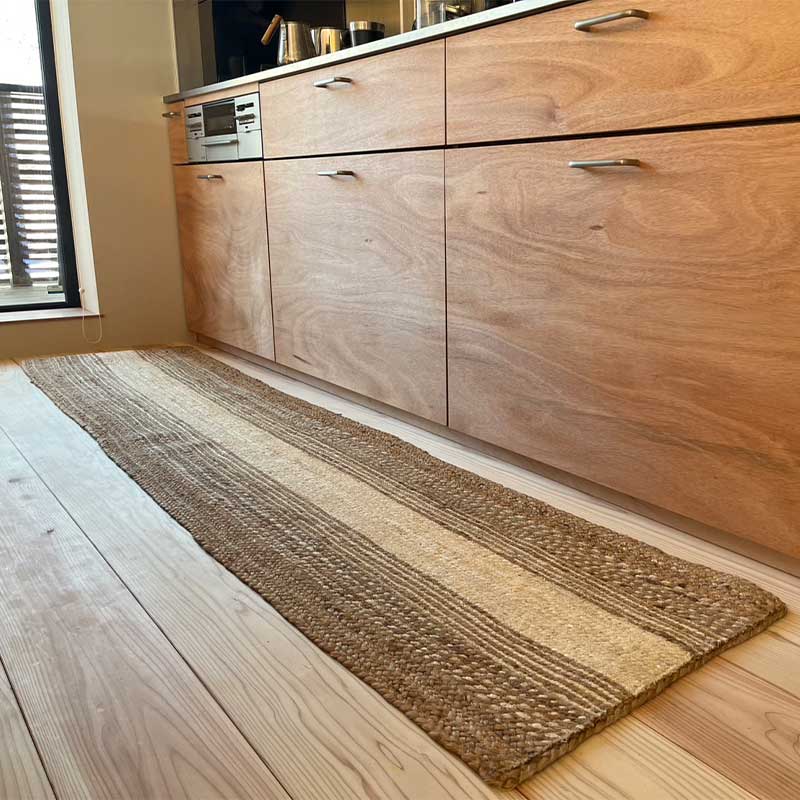 ジュートラグ N（エヌ）シリーズ 天然素材のジュートラグ キッチンマット ナチュラル アイボリー [N chisou（ちそう）スリム / GR104S]