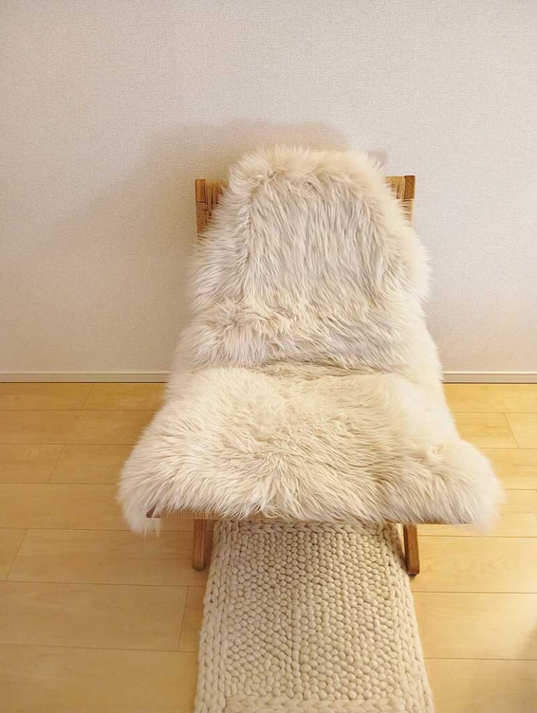 WW MIX flameシリーズ 天然素材の北欧風厚手ウールラグ [ホワイトグレー] / 上質ウールのチェアパッド [ホワイトグレー ミニ]