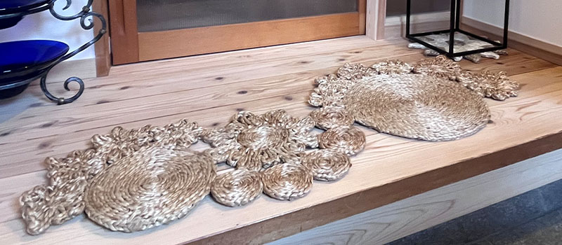 ジュートラグ Pattern（パターン）シリーズ 天然素材のジュートラグ アクセントラグ [Pattern（パターン） クレマチス / GR205] [Pattern（パターン） ランタナミニ / GR203]