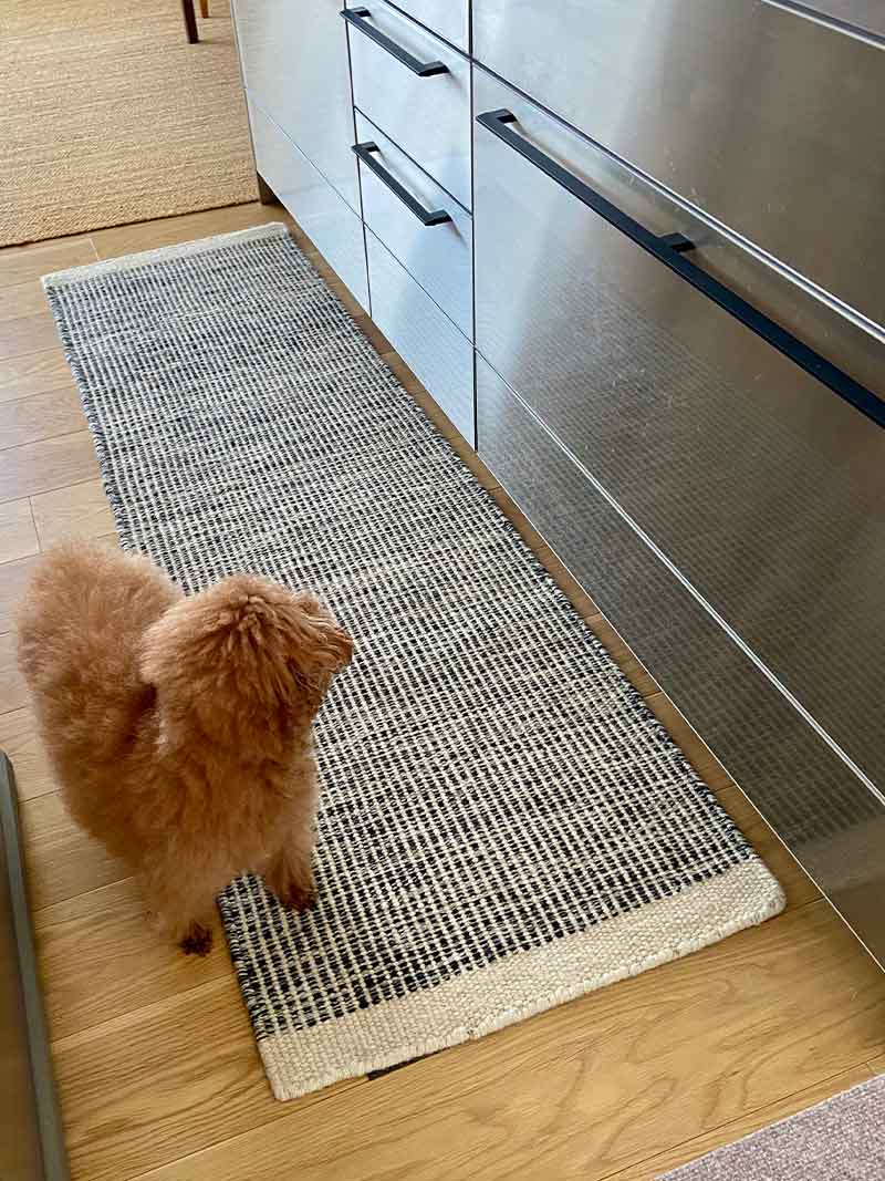 Plant（プラント）シリーズ おしゃれな天然素材のキッチンマット モノトーン / リバーシブルウールマット(薄手） [プラント グラデーション スリム / WN863S]