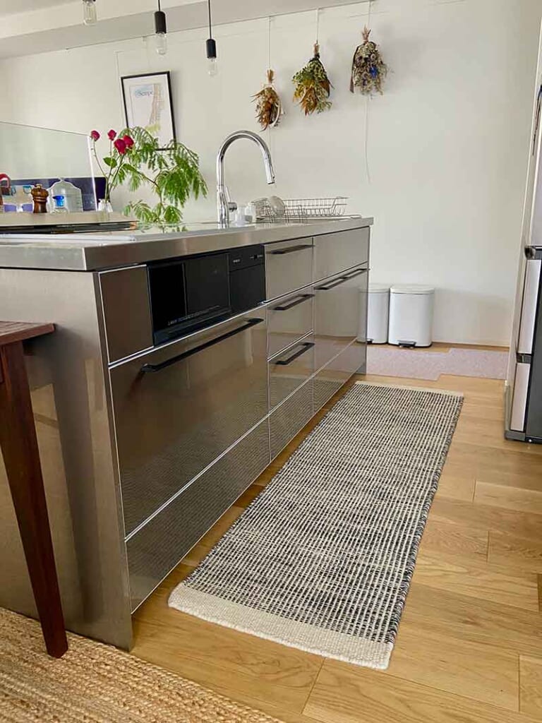 Plant（プラント）シリーズ おしゃれな天然素材のキッチンマット モノトーン / リバーシブルウールマット(薄手） [プラント グラデーション スリム / WN863S]