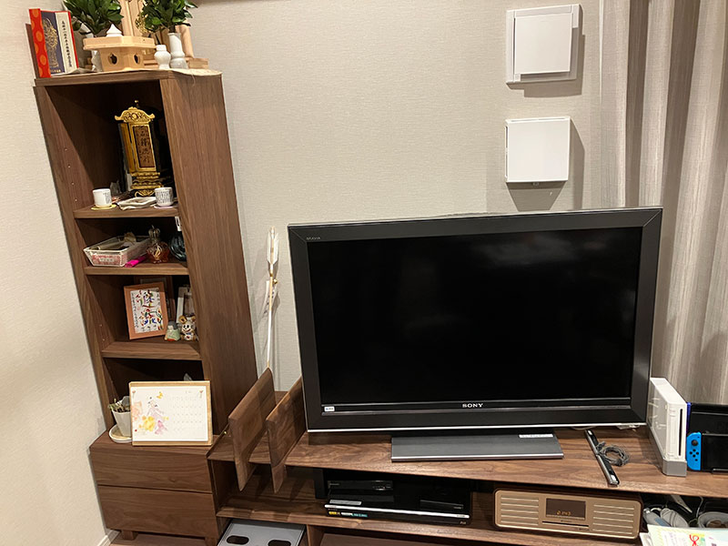 天然木のシェルフ ブックエンド オープンテレビボード