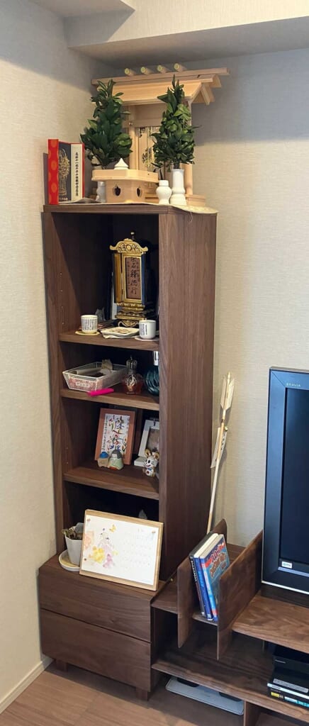 天然木のシェルフ ブックエンド オープンテレビボード