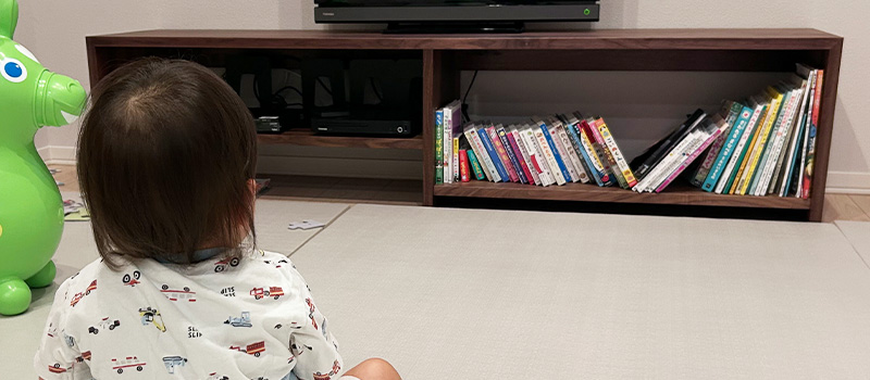 本棚やベンチにもなるオープンテレビボード