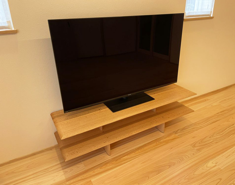 総無垢材のオープンテレビボード TWtv レッドオーク
