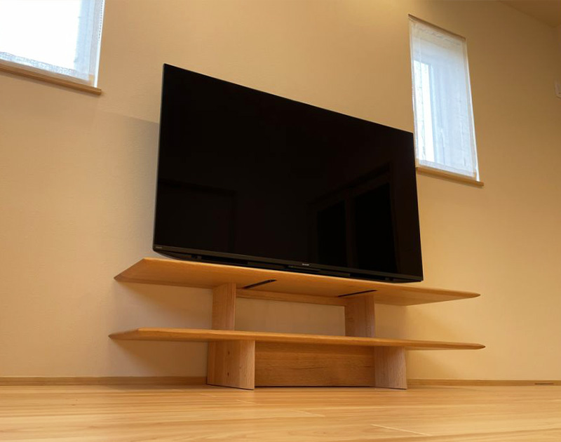 総無垢材のオープンテレビボード TWtv レッドオーク