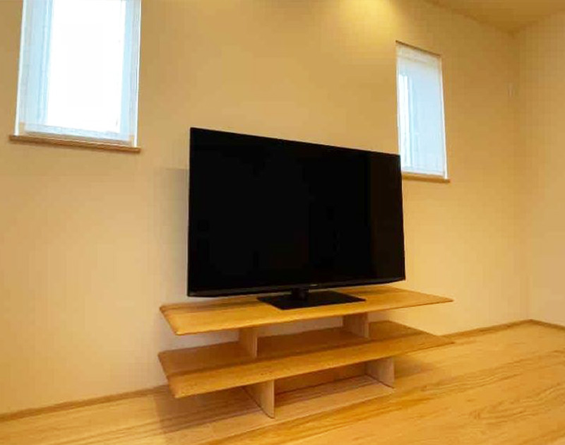 総無垢材のオープンテレビボード TWtv レッドオーク