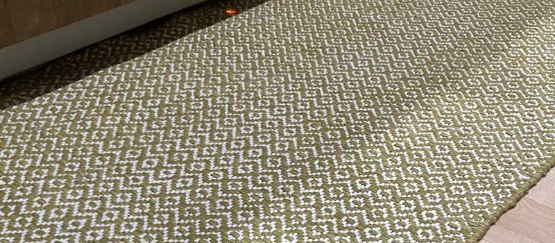 コットンラグ [ノルディック]シリーズ 気軽に使えるコットン素材のキッチンマット [コットンラグ]ノルディック オリーブ スリム / CR8GS